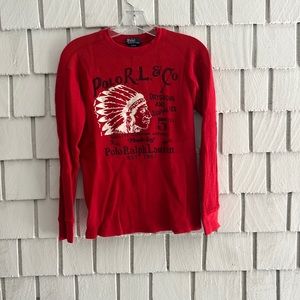 POLO RALPH LAUREN Boy’s Long Sleeve Waffle T-Shirt Size 10/12